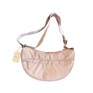 Primark Crossbody Bag Half Moon Hobo‎ Purse Adjustable Strap Pink